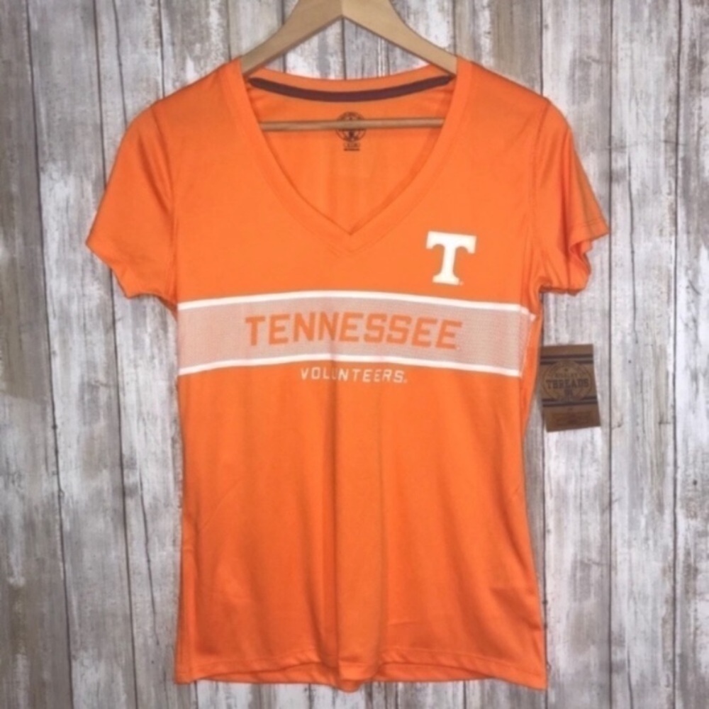 Tennessee Volunteers Women’s Small Orange V Neck Tee NCAA Vols Shirt NWT